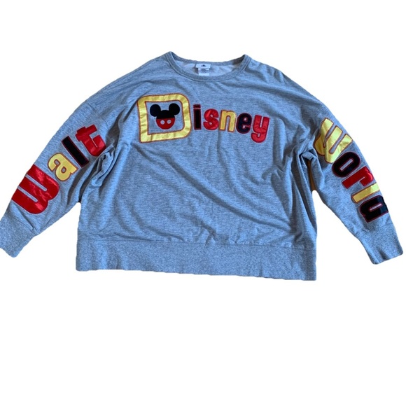 Walt Disney World Spirit Jersey Plus Size 3X Gray Red Yellow Mickey Sweatshirt - Picture 2 of 10